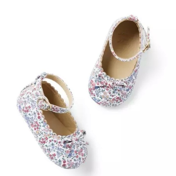 NWT New Janie and Jack BABY DITSY FLORAL BALLET FLAT and Headband 6-12 months. - Picture 2 of 10